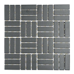 CLEARANCE – 1x3 Color Wheel Black Lattice Weave Matte Ceramic Mosaic Tile CLEARANCE – 1x3 Color Wheel Black Lattice Weave Matte Ceramic Mosaic Tile - American Tile Depot