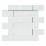 CLEARANCE - 2x4 Thassos White Marble Honed Brick Mosaic Tile CLEARANCE - 2x4 Thassos White Marble Honed Brick Mosaic Tile - American Tile Depot
