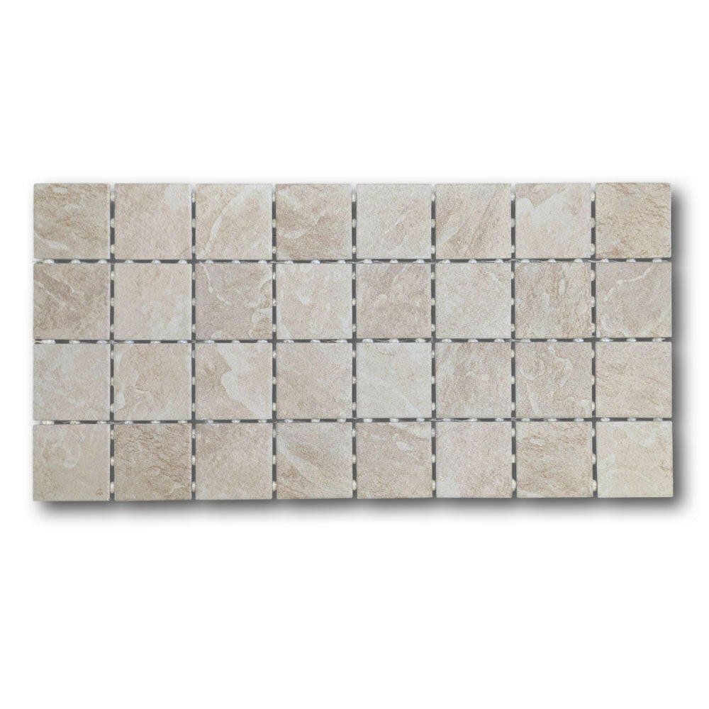 CLEARANCE – 3x3 Continental Slate Egyptian Beige Matte Ceramic Mosaic Tile - American Tile Depot