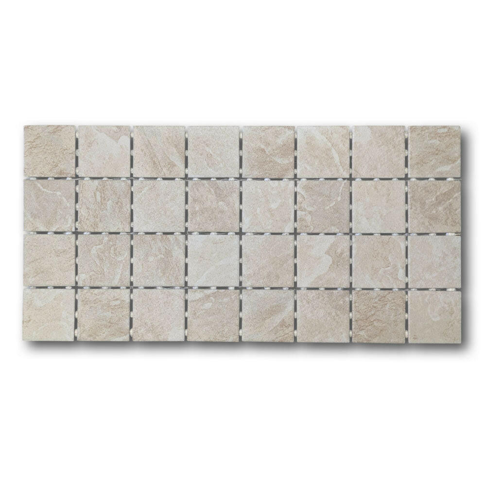 CLEARANCE – 3x3 Continental Slate Egyptian Beige Matte Ceramic Mosaic Tile - American Tile Depot