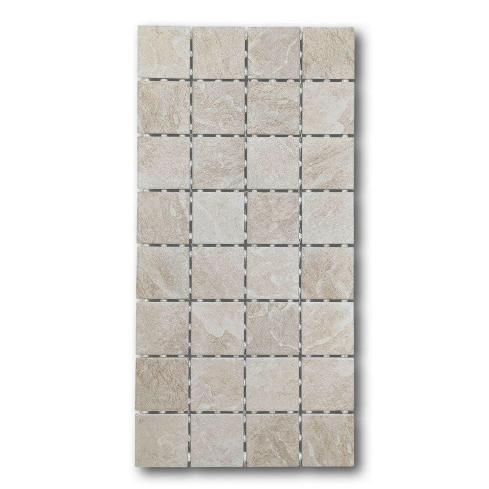 CLEARANCE – 3x3 Continental Slate Egyptian Beige Matte Ceramic Mosaic Tile - American Tile Depot