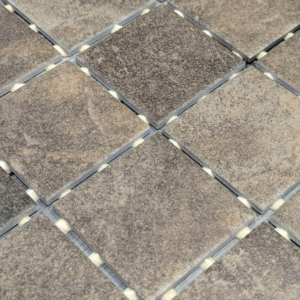 CLEARANCE – 3x3 Continental Slate Moroccan Brown Matte Ceramic Mosaic Tile - American Tile Depot