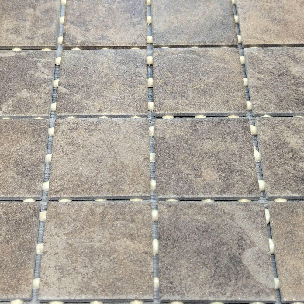 CLEARANCE – 3x3 Continental Slate Moroccan Brown Matte Ceramic Mosaic Tile - American Tile Depot