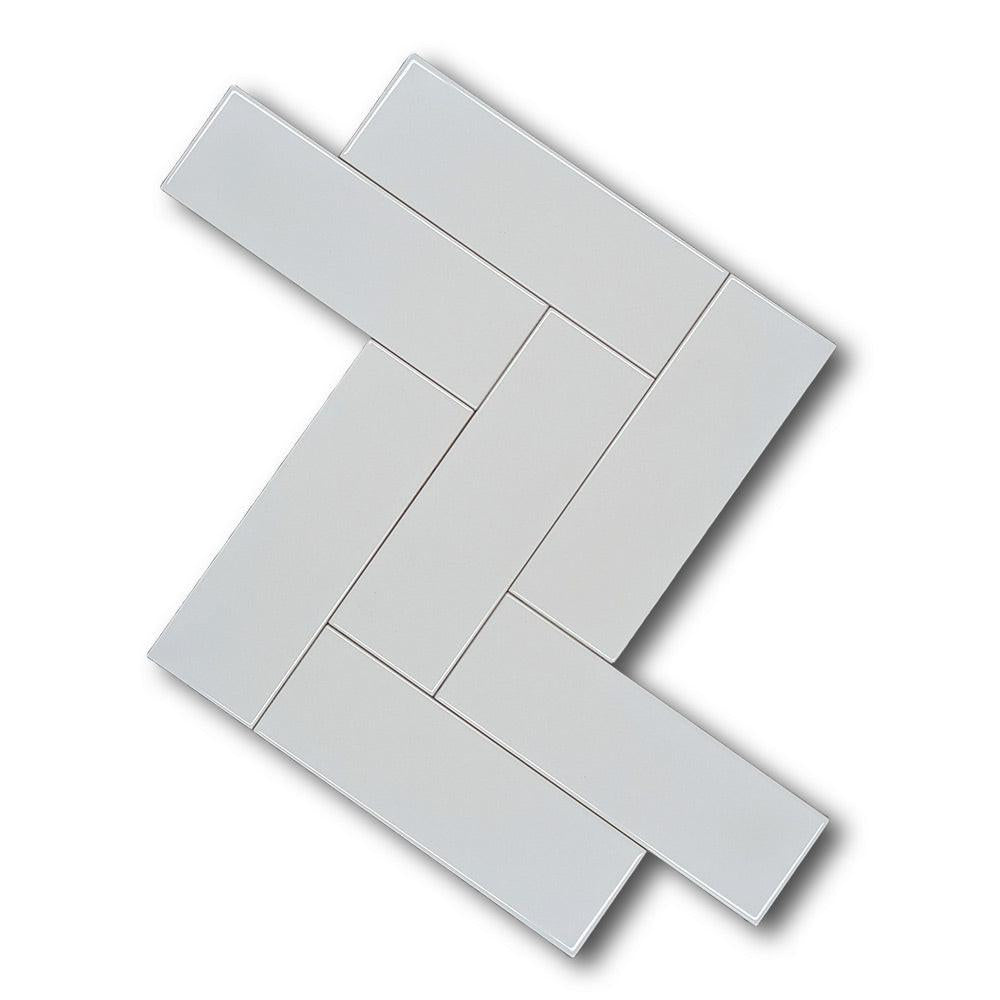 CLEARANCE - 4x12 Color Story Ice White Glossy Ceramic Wall Tile CLEARANCE - 4x12 Color Story Ice White Glossy Ceramic Wall Tile - American Tile Depot