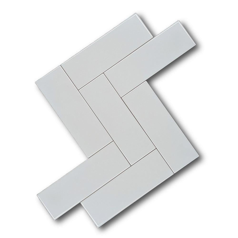 CLEARANCE - 4x12 Color Story Ice White Glossy Ceramic Wall Tile CLEARANCE - 4x12 Color Story Ice White Glossy Ceramic Wall Tile - American Tile Depot