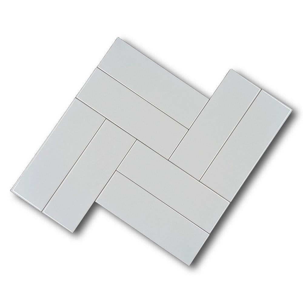 CLEARANCE - 4x12 Color Story Ice White Glossy Ceramic Wall Tile CLEARANCE - 4x12 Color Story Ice White Glossy Ceramic Wall Tile - American Tile Depot
