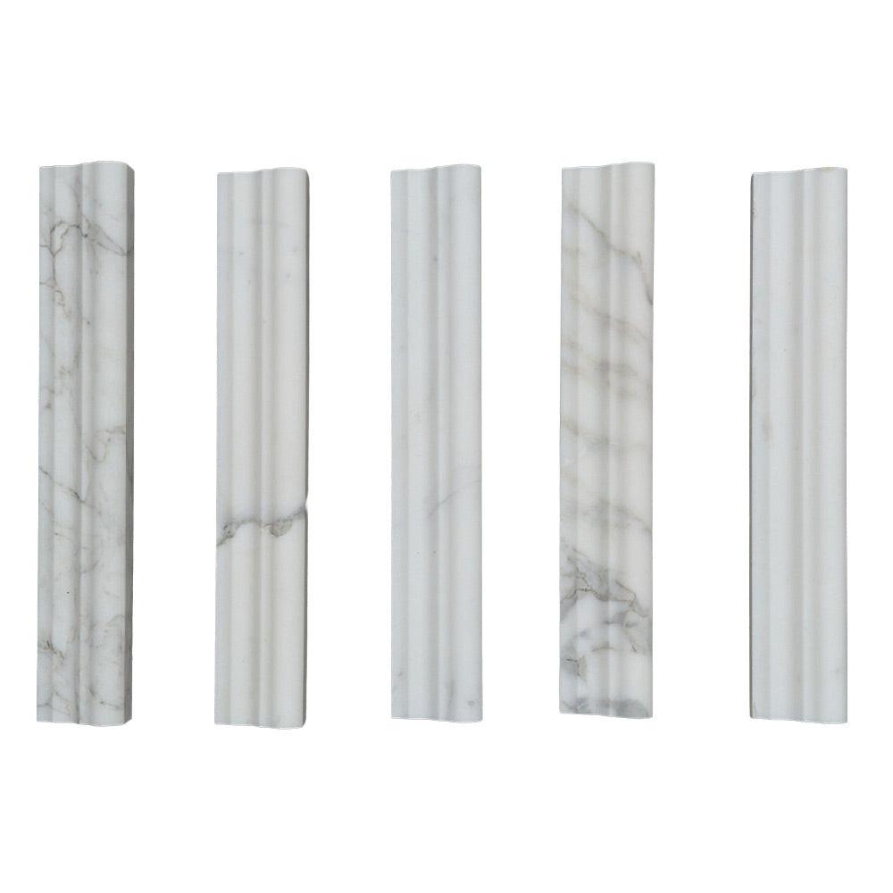 CLEARANCE - Calacatta Gold Marble Honed F-5 Chair Rail / Crown Molding Trim CLEARANCE - Calacatta Gold Marble Honed F-5 Chair Rail / Crown Molding Trim - American Tile Depot