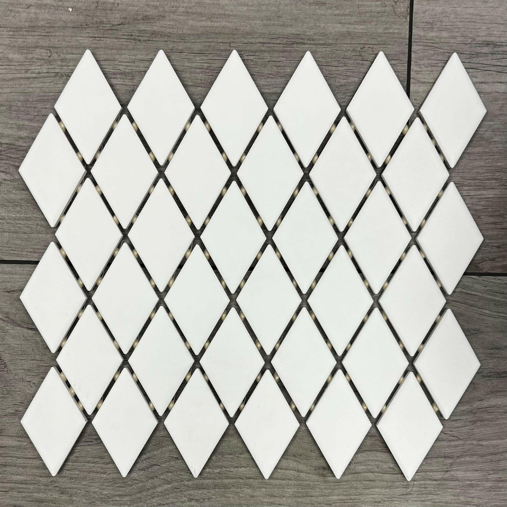 CLEARANCE – Color Story Designer White 2x3 Harlequin Matte Ceramic Mosaic Tile CLEARANCE – Color Story Designer White 2x3 Harlequin Matte Ceramic Mosaic Tile - American Tile Depot
