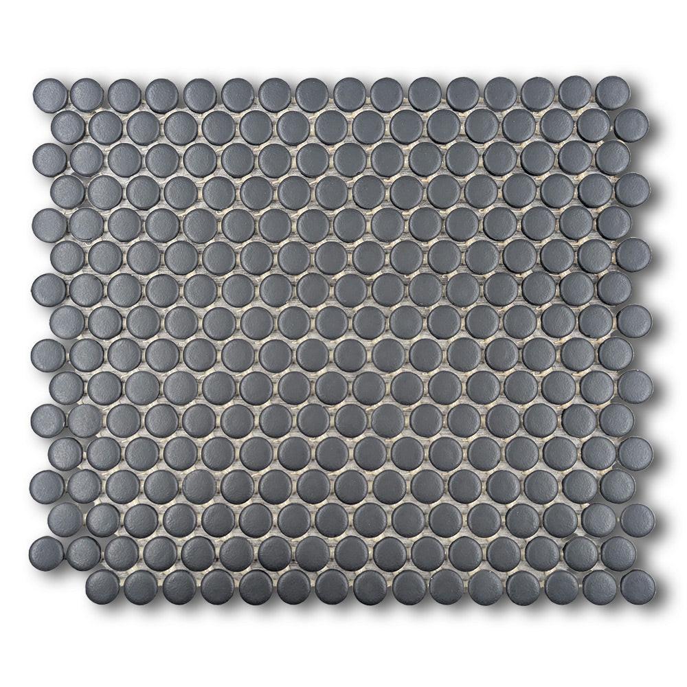 CLEARANCE – Color Wheel Black Penny Round Matte Ceramic Mosaic Tile CLEARANCE – Color Wheel Black Penny Round Matte Ceramic Mosaic Tile - American Tile Depot