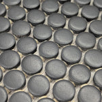CLEARANCE – Color Wheel Black Penny Round Matte Ceramic Mosaic Tile CLEARANCE – Color Wheel Black Penny Round Matte Ceramic Mosaic Tile - American Tile Depot