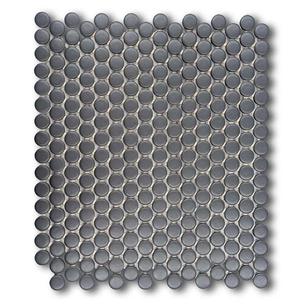 CLEARANCE – Color Wheel Black Penny Round Matte Ceramic Mosaic Tile CLEARANCE – Color Wheel Black Penny Round Matte Ceramic Mosaic Tile - American Tile Depot