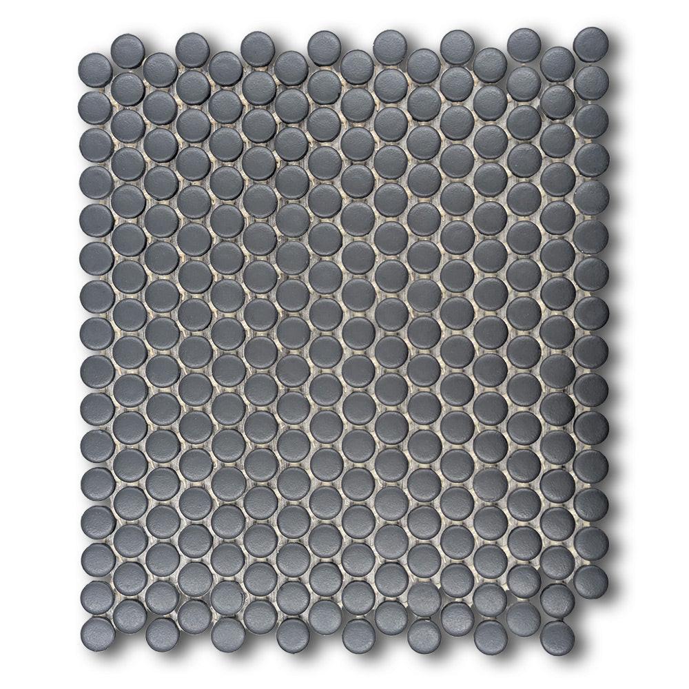 CLEARANCE – Color Wheel Black Penny Round Matte Ceramic Mosaic Tile CLEARANCE – Color Wheel Black Penny Round Matte Ceramic Mosaic Tile - American Tile Depot