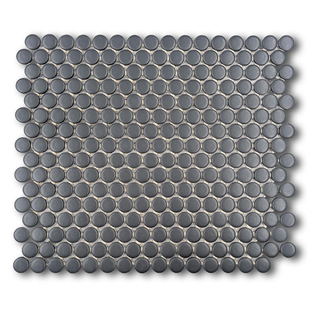 CLEARANCE – Color Wheel Black Penny Round Matte Ceramic Mosaic Tile CLEARANCE – Color Wheel Black Penny Round Matte Ceramic Mosaic Tile - American Tile Depot