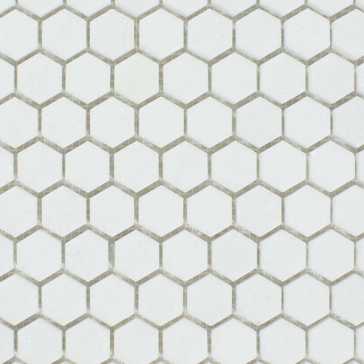 CLEARANCE - Thassos White Marble Polished 1" Mini Hexagon Mosaic Tile CLEARANCE - Thassos White Marble Polished 1" Mini Hexagon Mosaic Tile - American Tile Depot