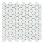 CLEARANCE - Thassos White Marble Polished 1" Mini Hexagon Mosaic Tile CLEARANCE - Thassos White Marble Polished 1" Mini Hexagon Mosaic Tile - American Tile Depot