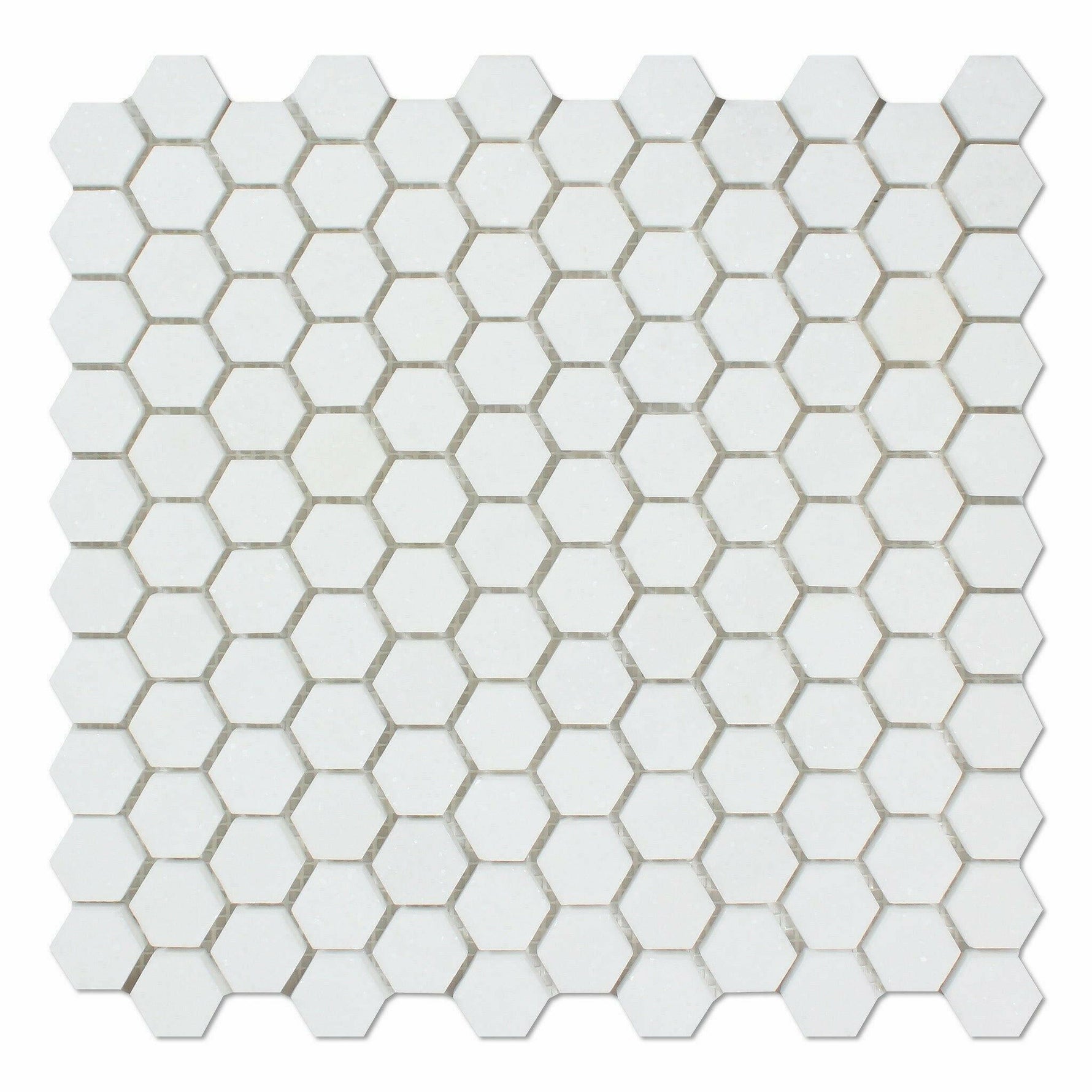 CLEARANCE - Thassos White Marble Polished 1" Mini Hexagon Mosaic Tile CLEARANCE - Thassos White Marble Polished 1" Mini Hexagon Mosaic Tile - American Tile Depot