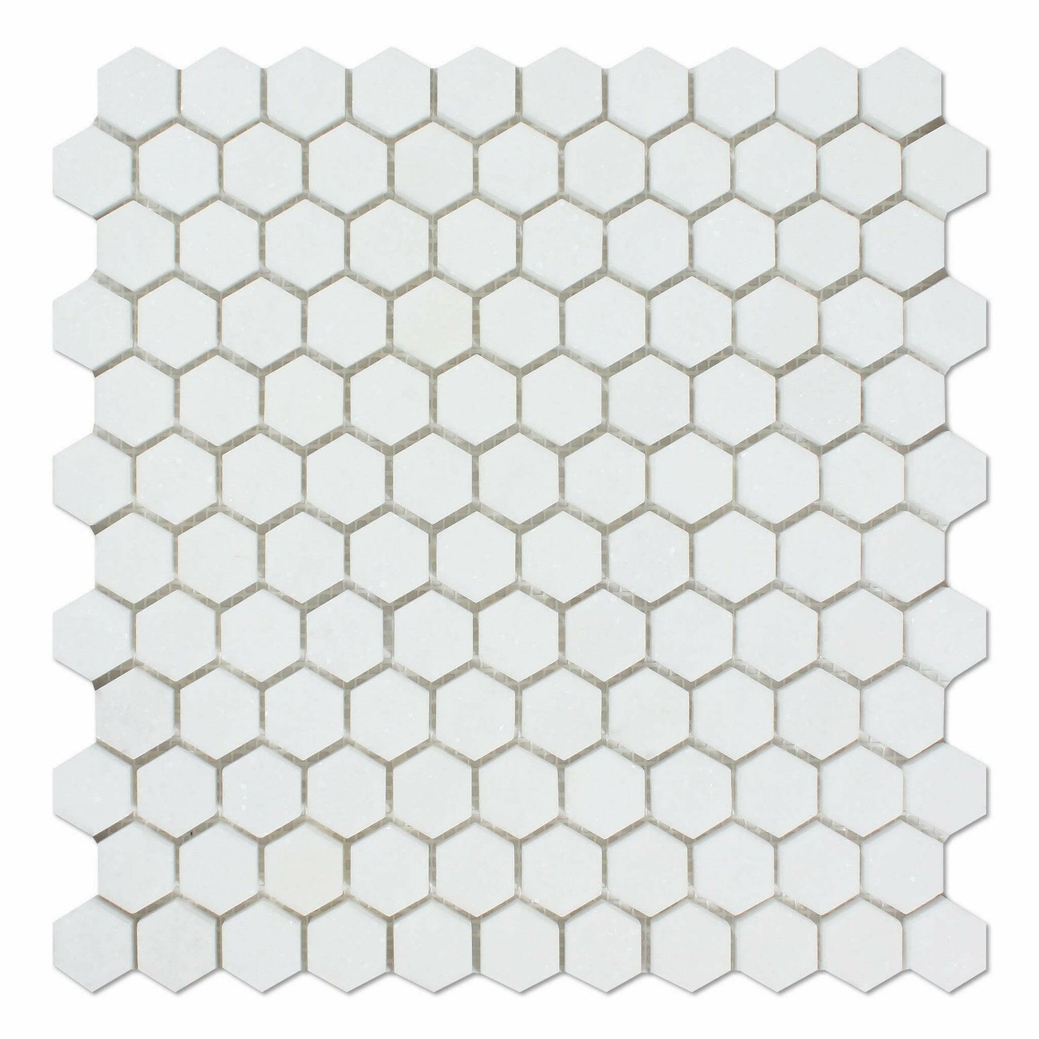 Thassos White Marble Polished 1" Mini Hexagon Mosaic Tile Thassos White Marble Polished 1" Mini Hexagon Mosaic Tile - American Tile Depot