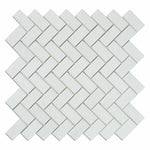 1x2 Thassos White Marble Polished Herringbone Mosaic Tile 1x2 Thassos White Marble Polished Herringbone Mosaic Tile - American Tile Depot