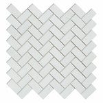 1x2 Thassos White Marble Polished Herringbone Mosaic Tile 1x2 Thassos White Marble Polished Herringbone Mosaic Tile - American Tile Depot