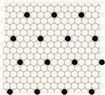 Color Wheel B&W Penny Round Matte Ceramic Mosaic Tile - American Tile Depot