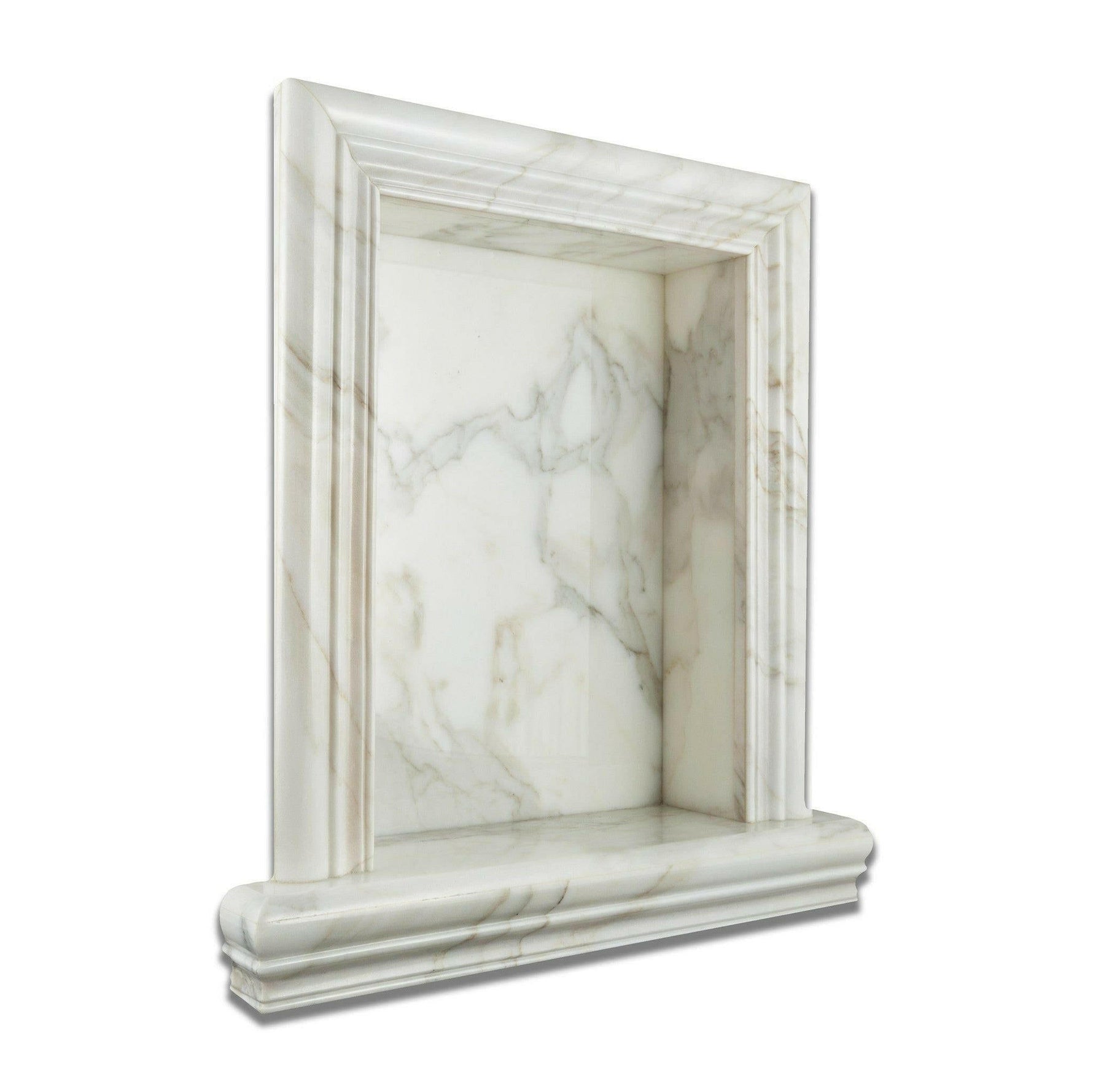 Calacatta Gold Marble Hand-Made Custom Shampoo Niche / Shelf - LARGE - Polished Calacatta Gold Marble Hand-Made Custom Shampoo Niche / Shelf - LARGE - Polished - American Tile Depot