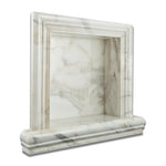 Calacatta Gold Marble Hand-Made Custom Shampoo Niche / Shelf - SMALL - Honed Calacatta Gold Marble Hand-Made Custom Shampoo Niche / Shelf - SMALL - Honed - American Tile Depot