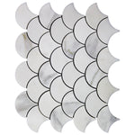 Calacatta Gold Marble Honed 3" Fan Mosaic Tile Calacatta Gold Marble Honed 3" Fan Mosaic Tile - American Tile Depot