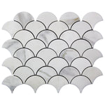 Calacatta Gold Marble Honed 3" Fan Mosaic Tile Calacatta Gold Marble Honed 3" Fan Mosaic Tile - American Tile Depot