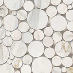 Calacatta Gold Marble Honed Bubbles Mosaic Tile Calacatta Gold Marble Honed Bubbles Mosaic Tile - American Tile Depot