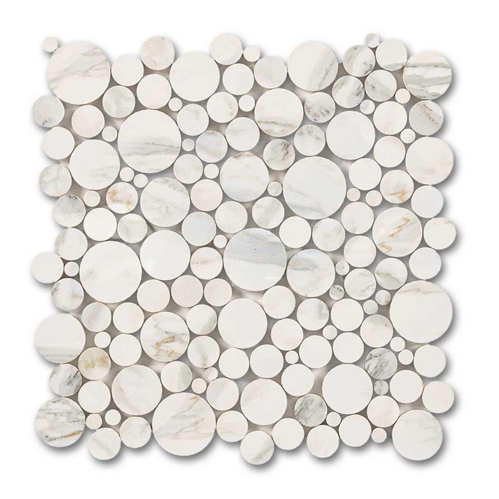 Calacatta Gold Marble Honed Bubbles Mosaic Tile Calacatta Gold Marble Honed Bubbles Mosaic Tile - American Tile Depot