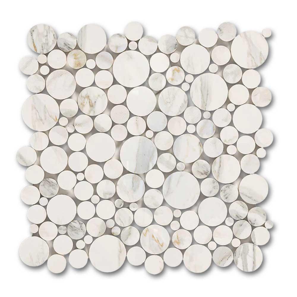 Calacatta Gold Marble Honed Bubbles Mosaic Tile Calacatta Gold Marble Honed Bubbles Mosaic Tile - American Tile Depot