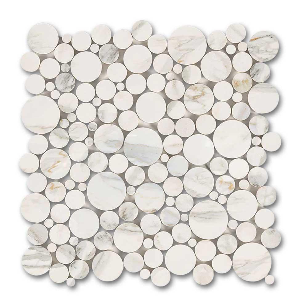 Calacatta Gold Marble Honed Bubbles Mosaic Tile Calacatta Gold Marble Honed Bubbles Mosaic Tile - American Tile Depot
