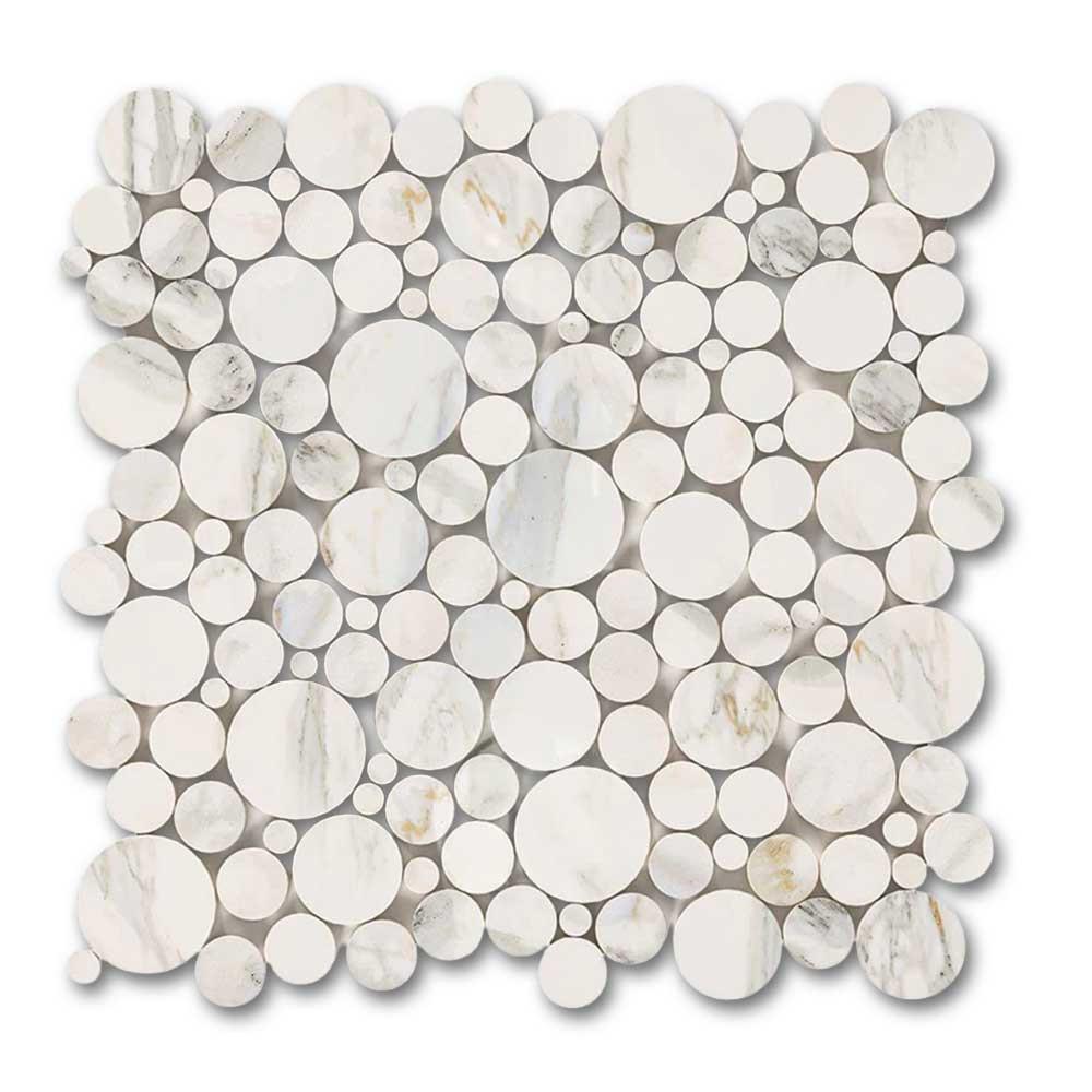 Calacatta Gold Marble Honed Bubbles Mosaic Tile Calacatta Gold Marble Honed Bubbles Mosaic Tile - American Tile Depot