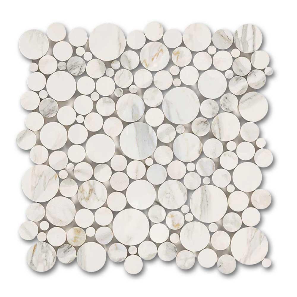 Calacatta Gold Marble Honed Bubbles Mosaic Tile Calacatta Gold Marble Honed Bubbles Mosaic Tile - American Tile Depot