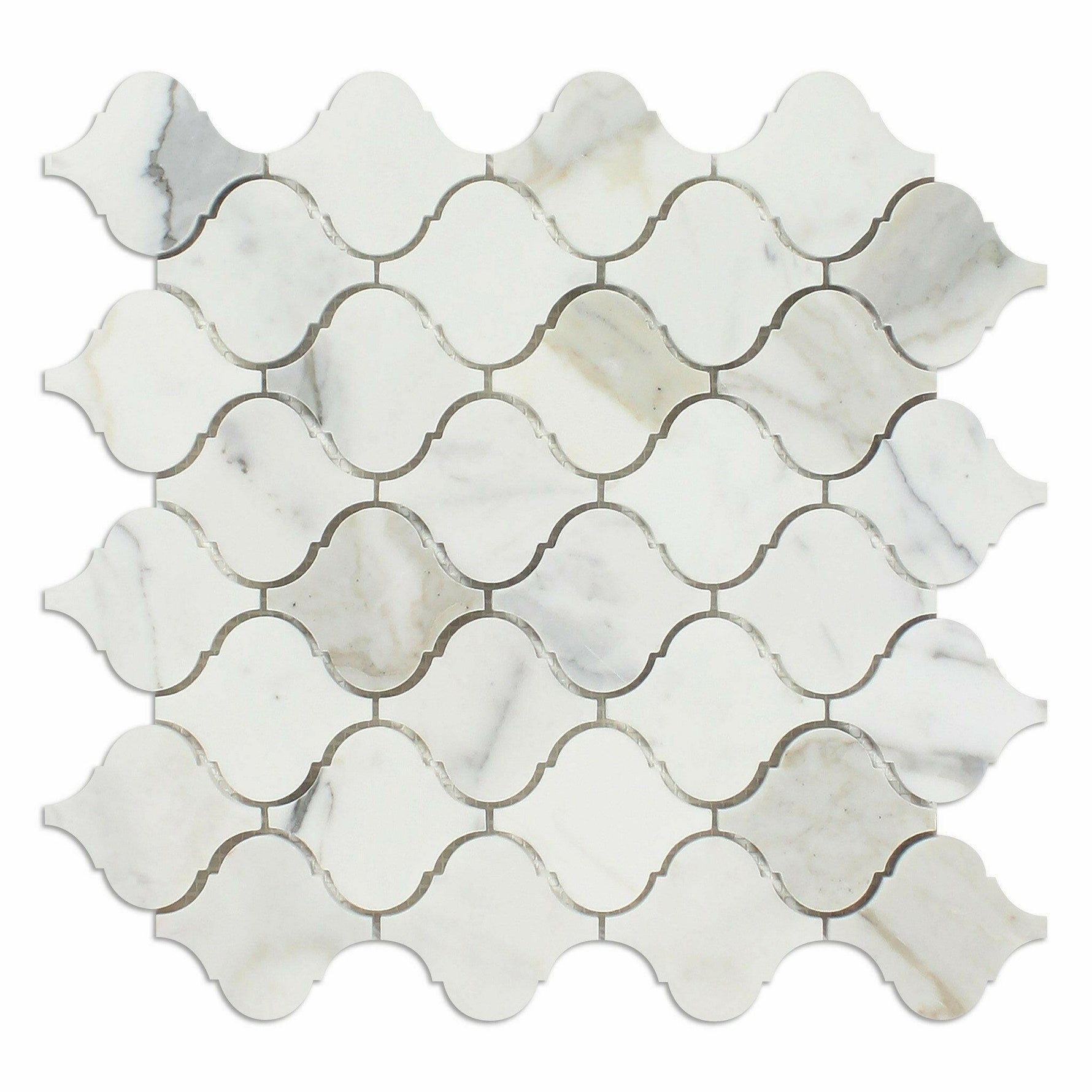 Calacatta Gold Marble Honed Lantern Mosaic Tile Calacatta Gold Marble Honed Lantern Mosaic Tile - American Tile Depot