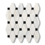 Calacatta Gold Marble Honed Octave Pattern Mosaic Tile w/ Black Dots - American Tile Depot