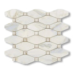 Calacatta Gold Marble Polished Octave Pattern Mosaic Tile w/ Calacatta Gold Dots - American Tile Depot