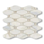 Calacatta Gold Marble Polished Octave Pattern Mosaic Tile w/ Calacatta Gold Dots - American Tile Depot