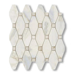 Calacatta Gold Marble Honed Octave Pattern Mosaic Tile w/ Calacatta Gold Dots - American Tile Depot