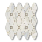 Calacatta Gold Marble Polished Octave Pattern Mosaic Tile w/ Calacatta Gold Dots - American Tile Depot