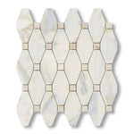 Calacatta Gold Marble Polished Octave Pattern Mosaic Tile w/ Calacatta Gold Dots - American Tile Depot