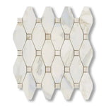 Calacatta Gold Marble Polished Octave Pattern Mosaic Tile w/ Calacatta Gold Dots - American Tile Depot