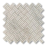 Calacatta Gold Marble Honed Stanza Basketweave Mosaic Tile w/ Calacatta Gold Dots - American Tile Depot