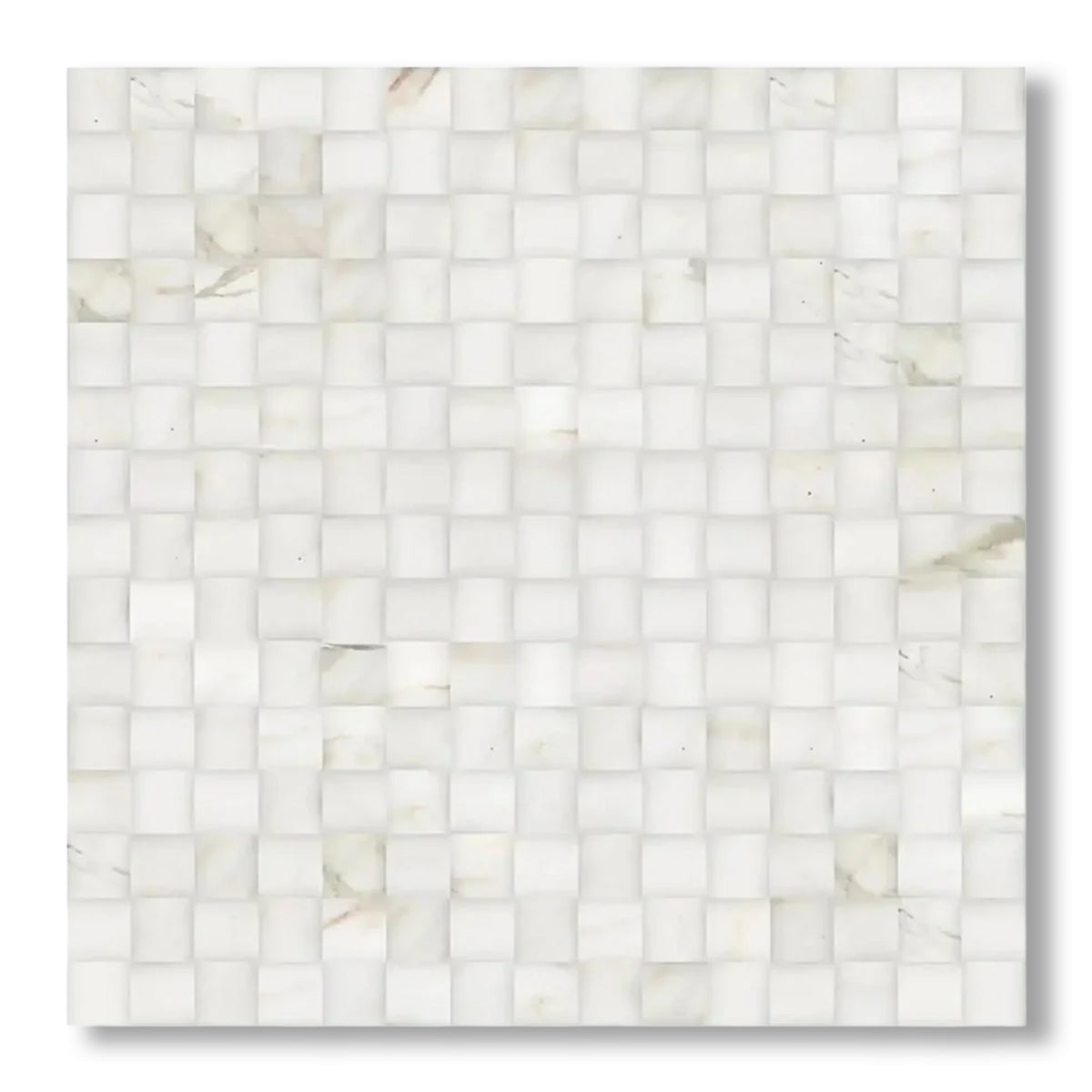 Calacatta Gold Marble Honed 3D Small Bread Mosaic Tile - American Tile Depot