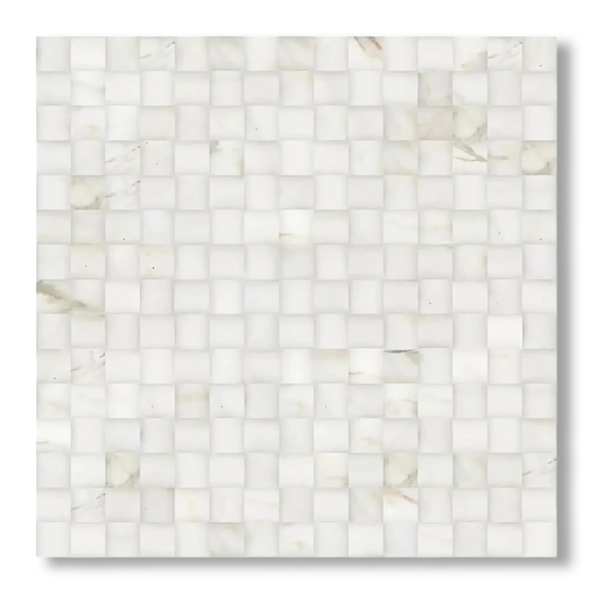 Calacatta Gold Marble Polished 3D Small Bread Mosaic Tile - American Tile Depot