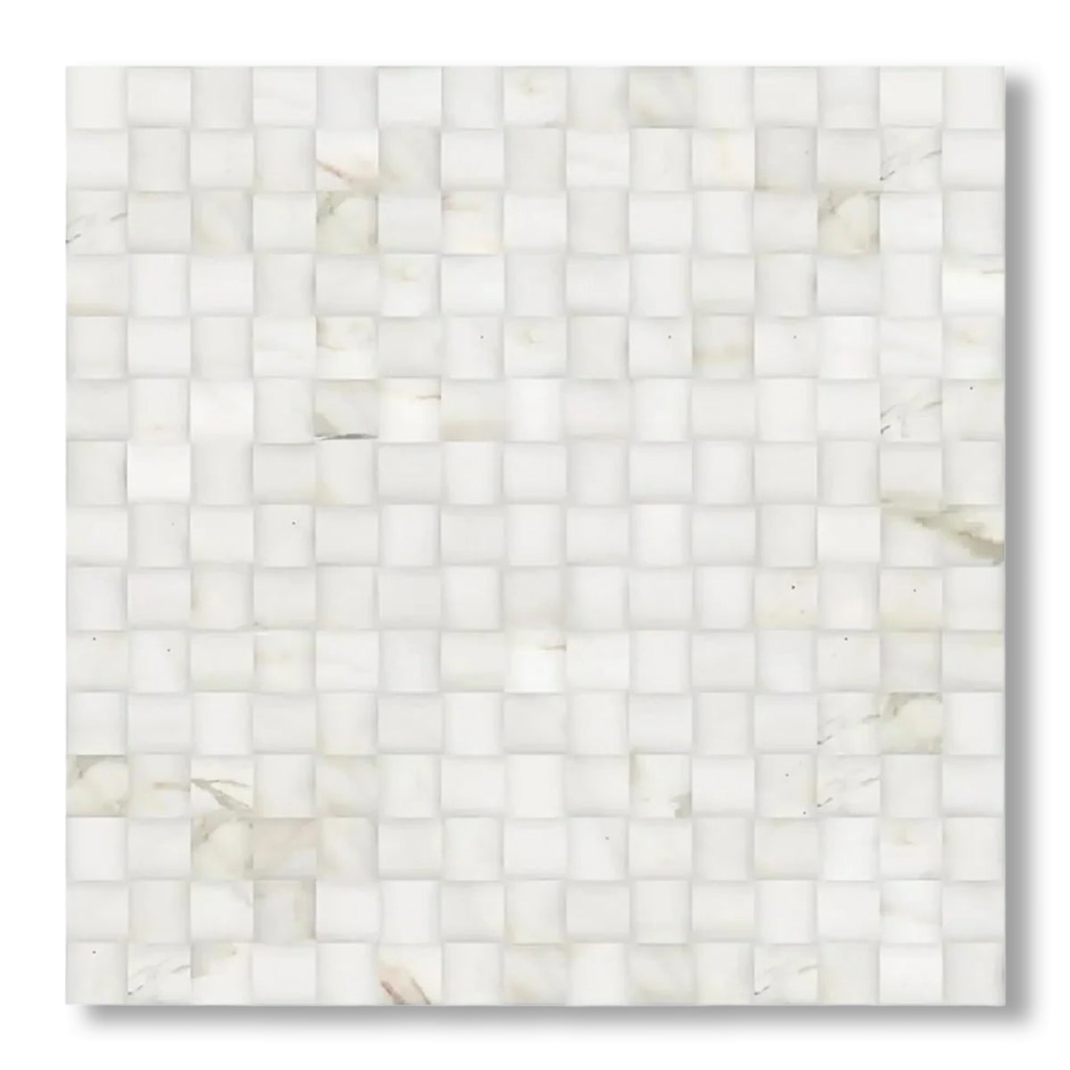 Calacatta Gold Marble Polished 3D Small Bread Mosaic Tile - American Tile Depot