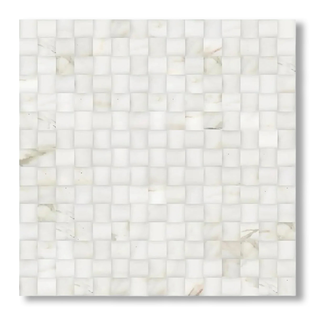 Calacatta Gold Marble Polished 3D Small Bread Mosaic Tile - American Tile Depot
