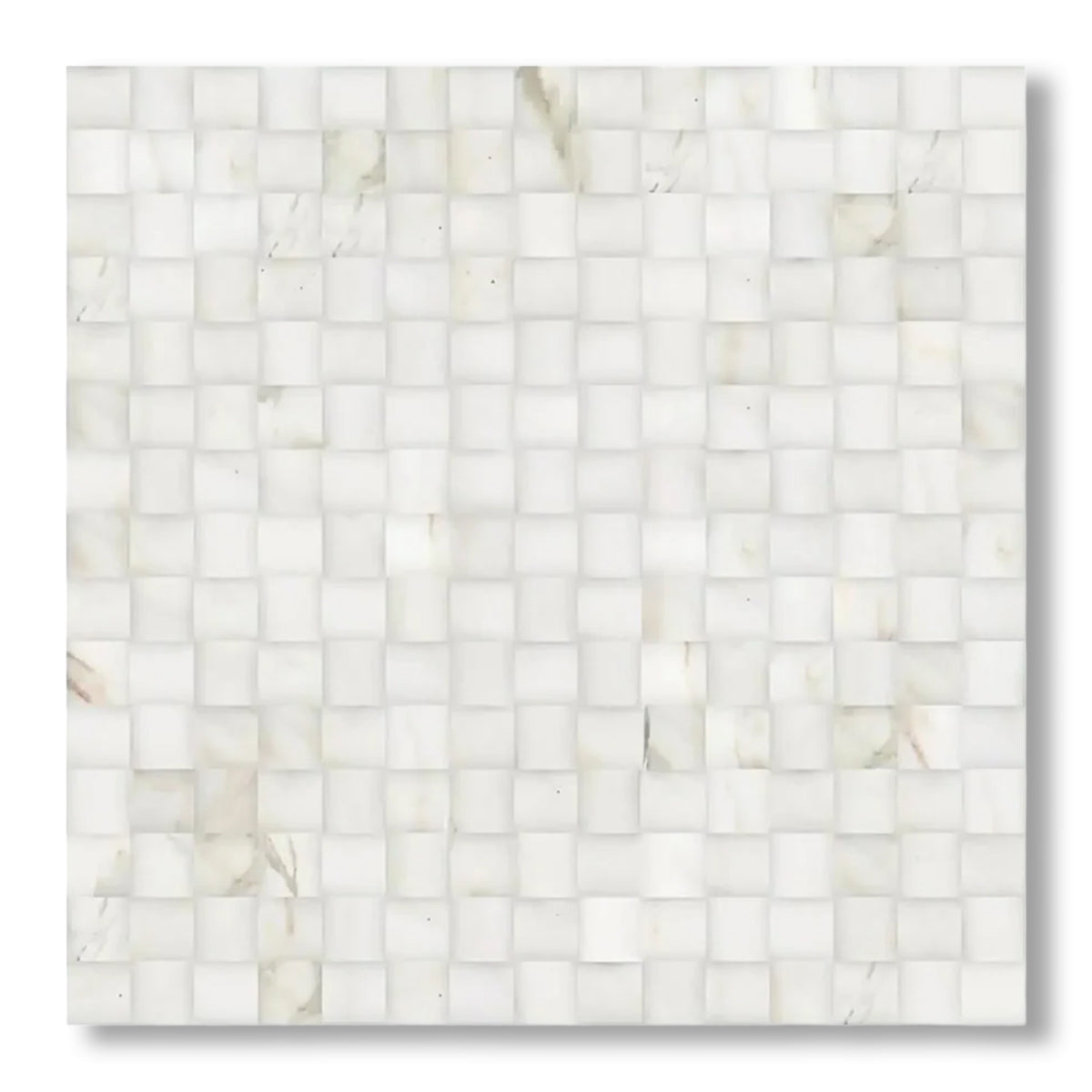 Calacatta Gold Marble Honed 3D Small Bread Mosaic Tile - American Tile Depot