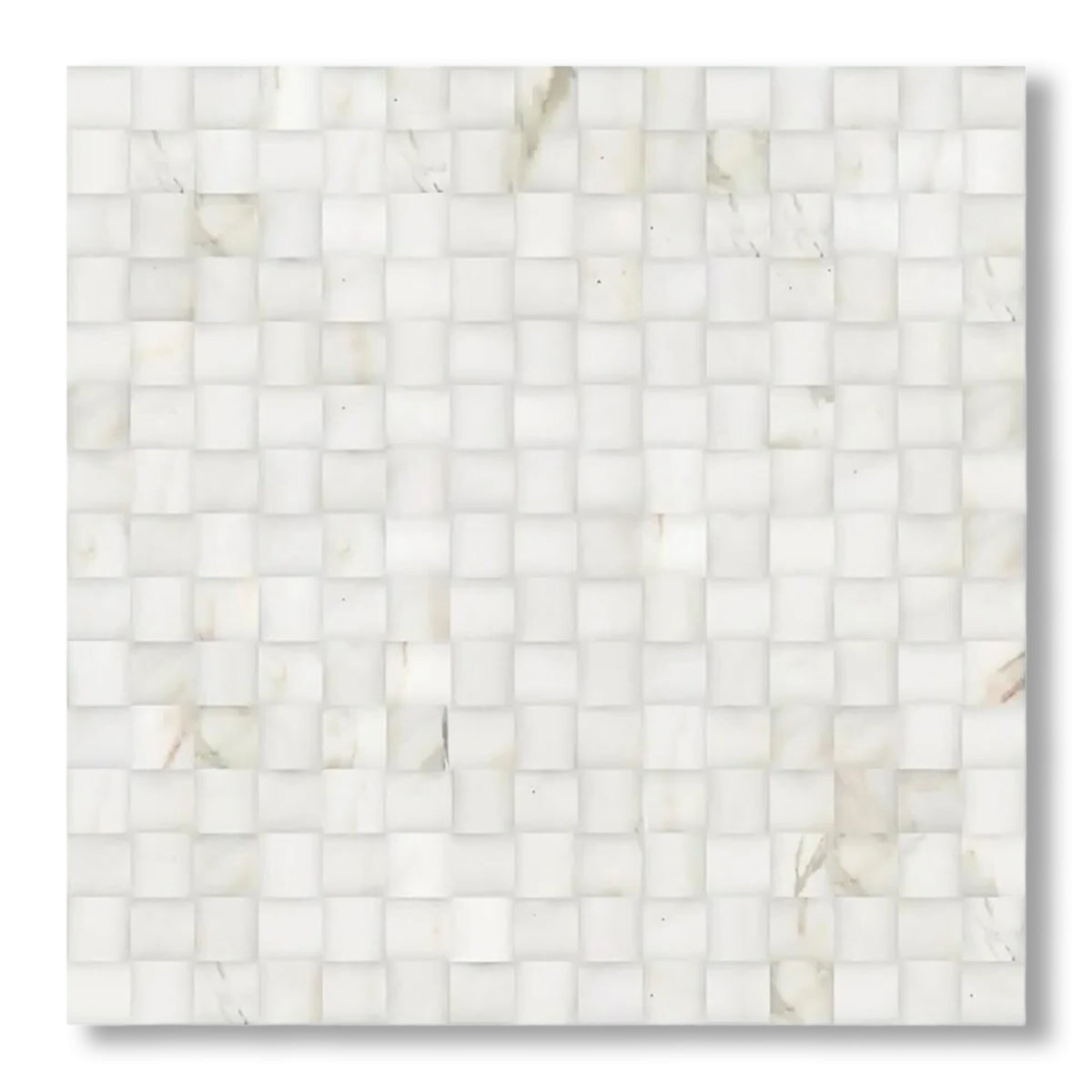 Calacatta Gold Marble Polished 3D Small Bread Mosaic Tile - American Tile Depot