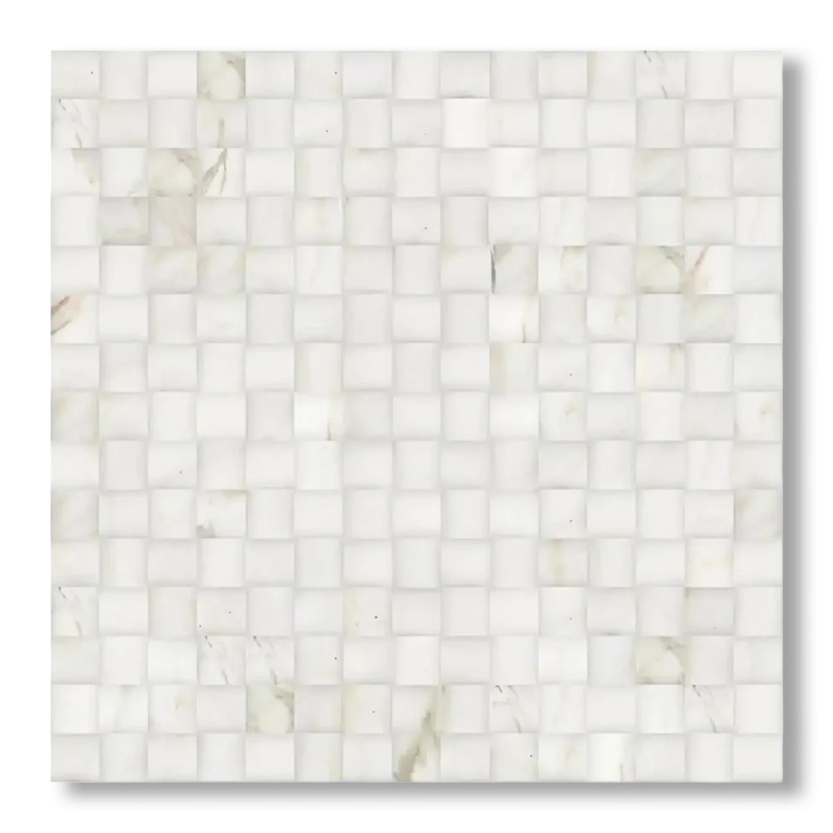 Calacatta Gold Marble Honed 3D Small Bread Mosaic Tile - American Tile Depot